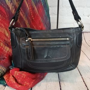 Black leather fossil purse